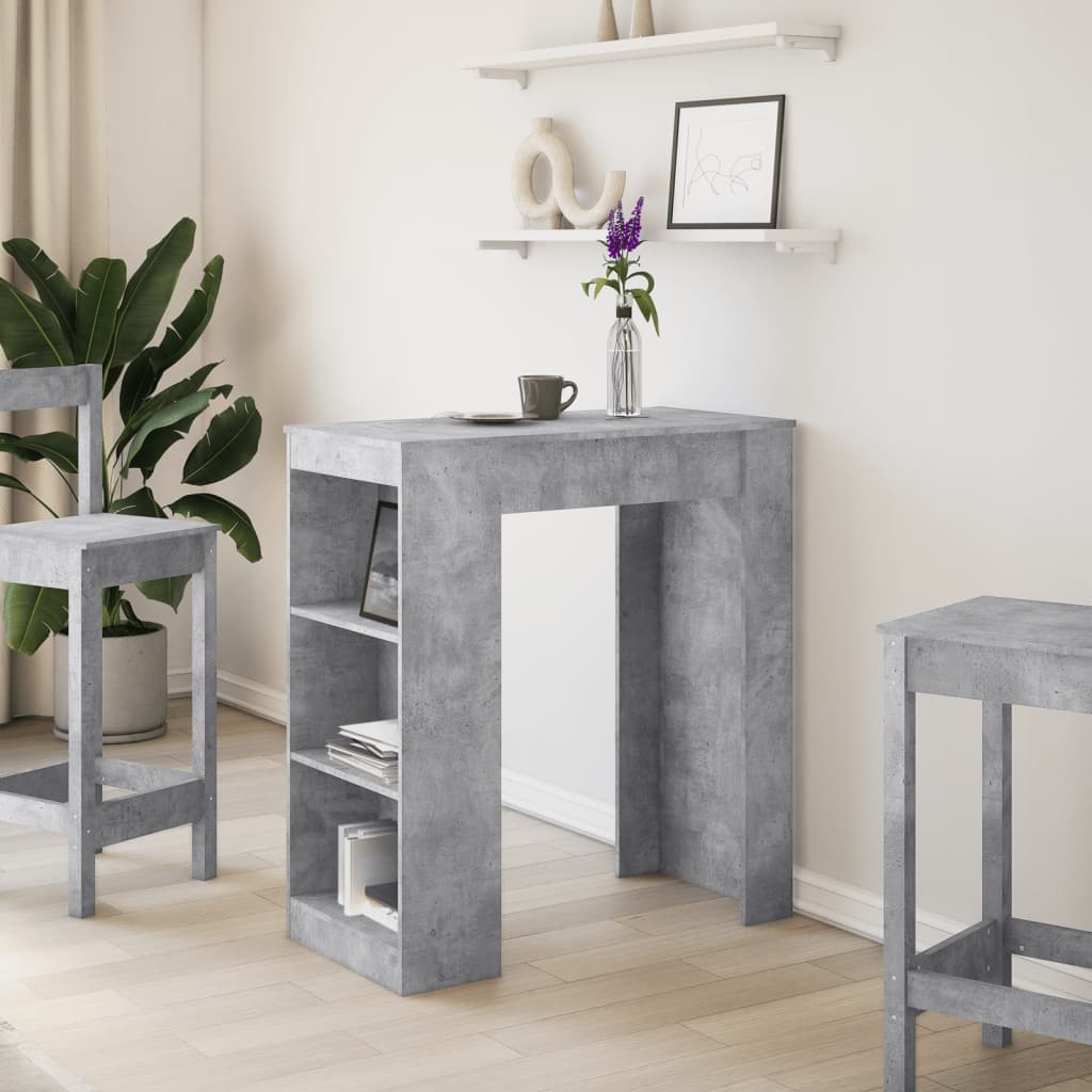 VidaXL Bartafel met rekken 95x47x103,5 cm bewerkt hout betongrijs