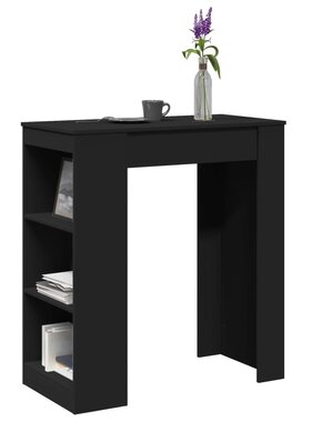 VidaXL Bartafel met rekken 95x47x103,5 cm bewerkt hout zwart