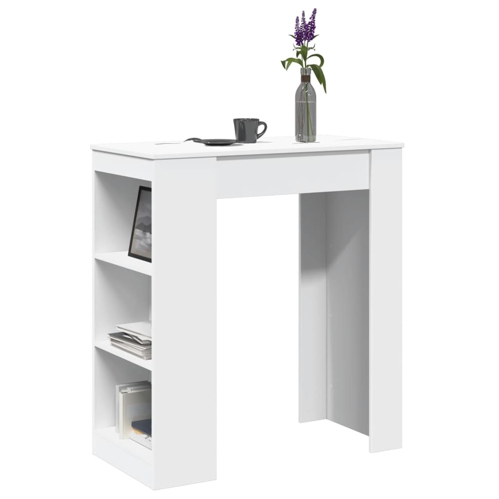 VidaXL Bartafel met rekken 95x47x103,5 cm bewerkt hout wit