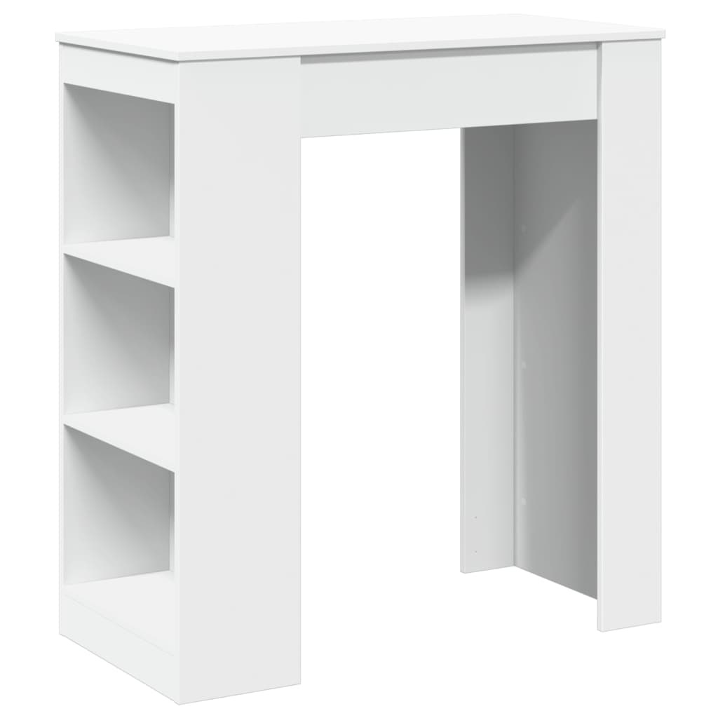 VidaXL Bartafel met rekken 95x47x103,5 cm bewerkt hout wit