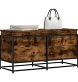 VidaXL Opbergbox met deksel 100x40x51,5 cm bewerkt hout gerookt eiken