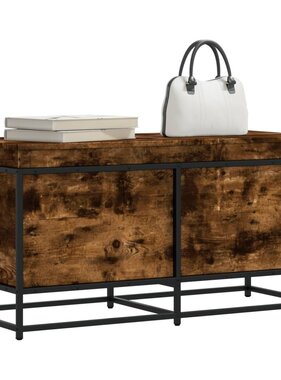 VidaXL Opbergbox met deksel 100x40x51,5 cm bewerkt hout gerookt eiken