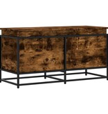 VidaXL Opbergbox met deksel 100x40x51,5 cm bewerkt hout gerookt eiken