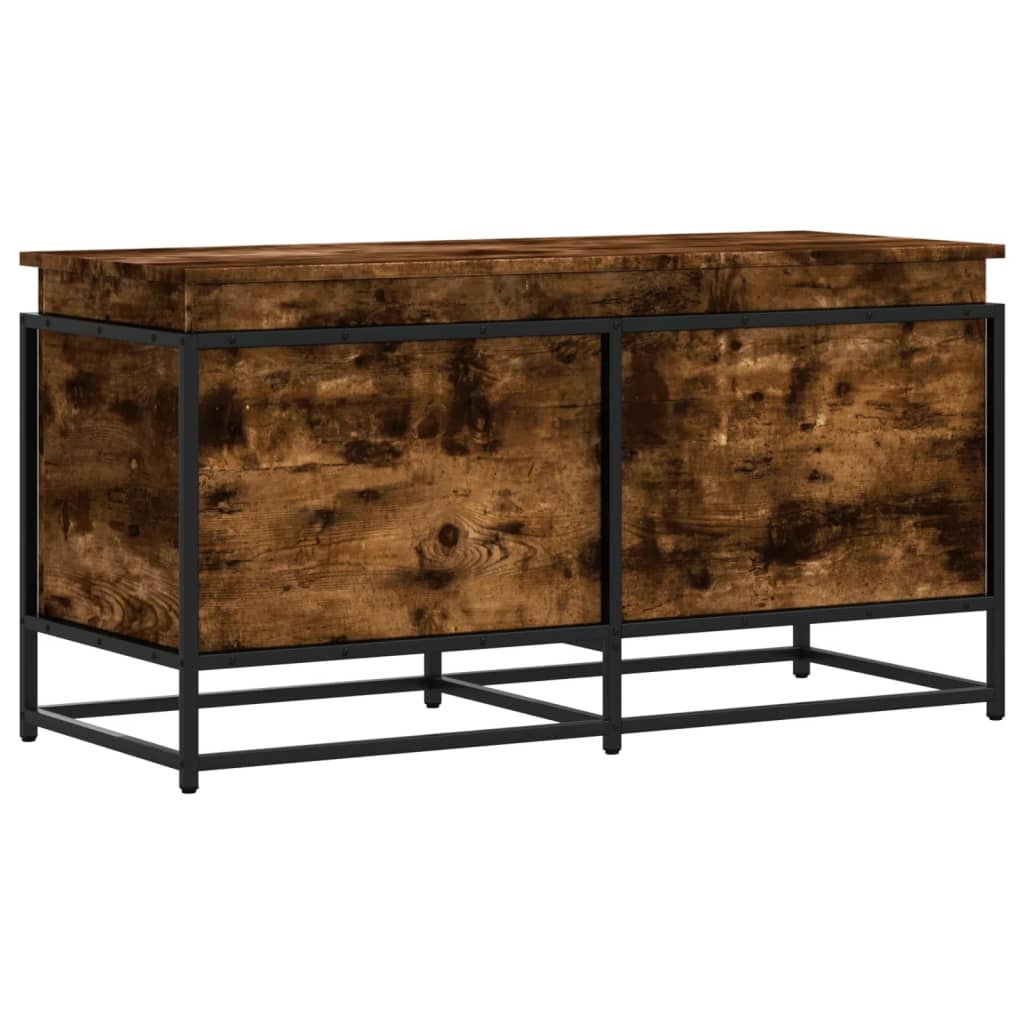 VidaXL Opbergbox met deksel 100x40x51,5 cm bewerkt hout gerookt eiken