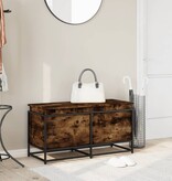 VidaXL Opbergbox met deksel 100x40x51,5 cm bewerkt hout gerookt eiken