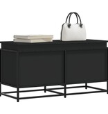VidaXL Opbergbox met deksel 100x40x51,5 cm bewerkt hout zwart