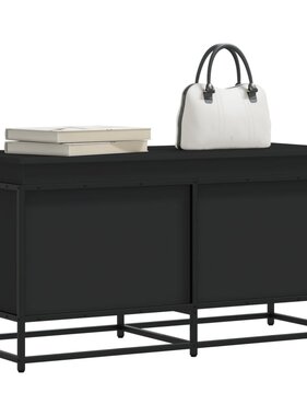 VidaXL Opbergbox met deksel 100x40x51,5 cm bewerkt hout zwart