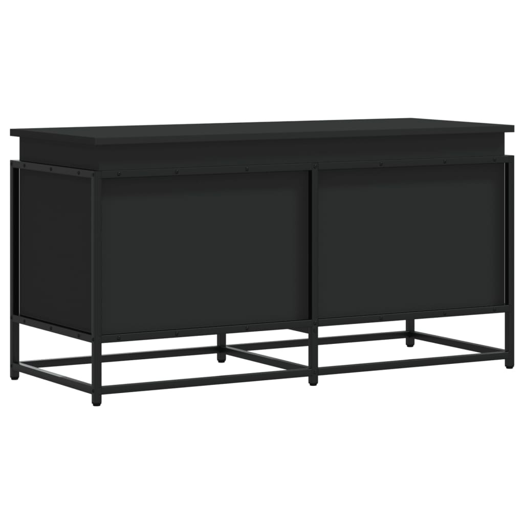 VidaXL Opbergbox met deksel 100x40x51,5 cm bewerkt hout zwart