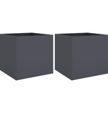 VidaXL Plantenbakken 2 st 42x40x39 cm koudgewalst staal antraciet