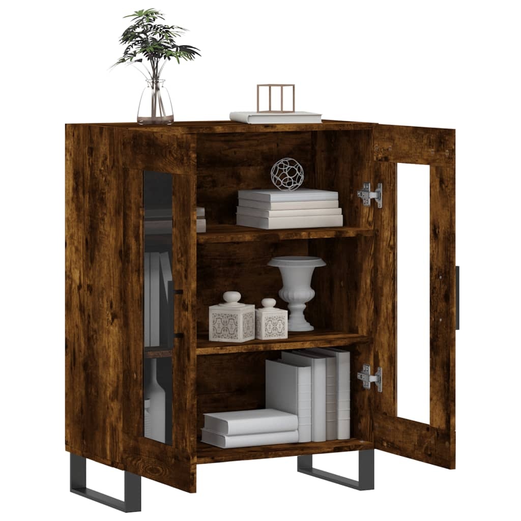 VidaXL Dressoir 69,5x34x90 cm bewerkt hout gerookt eikenkleurig
