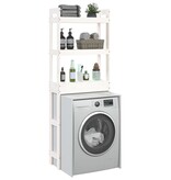 VidaXL Toiletrek 63x26x171 cm massief grenenhout wit