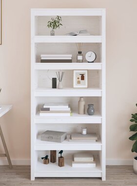 VidaXL Boekenkast 80x35x183 cm massief grenenhout wit