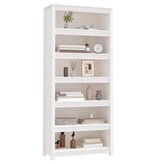 VidaXL Boekenkast 80x35x183 cm massief grenenhout wit