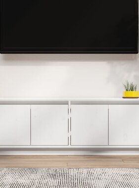 VidaXL Tv-meubel 110x34x40 cm massief grenenhout wit