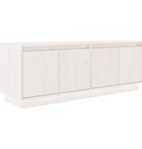 VidaXL Tv-meubel 110x34x40 cm massief grenenhout wit