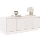 VidaXL Tv-meubel 110x34x40 cm massief grenenhout wit