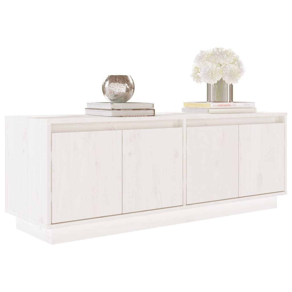 VidaXL Tv-meubel 110x34x40 cm massief grenenhout wit