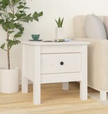 VidaXL Bijzettafel 40x40x39 cm massief grenenhout wit
