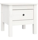 VidaXL Bijzettafel 40x40x39 cm massief grenenhout wit