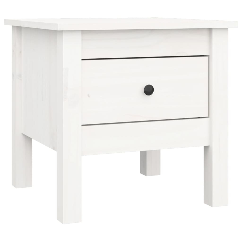 VidaXL Bijzettafel 40x40x39 cm massief grenenhout wit