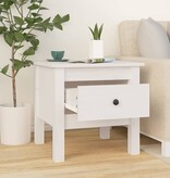 VidaXL Bijzettafel 40x40x39 cm massief grenenhout wit