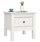 VidaXL Bijzettafel 40x40x39 cm massief grenenhout wit