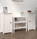VidaXL Dressoirs 2 st 39x35x80 cm massief grenenhout wit