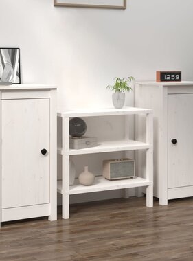 VidaXL Dressoirs 2 st 39x35x80 cm massief grenenhout wit
