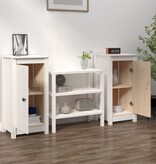 VidaXL Dressoirs 2 st 39x35x80 cm massief grenenhout wit