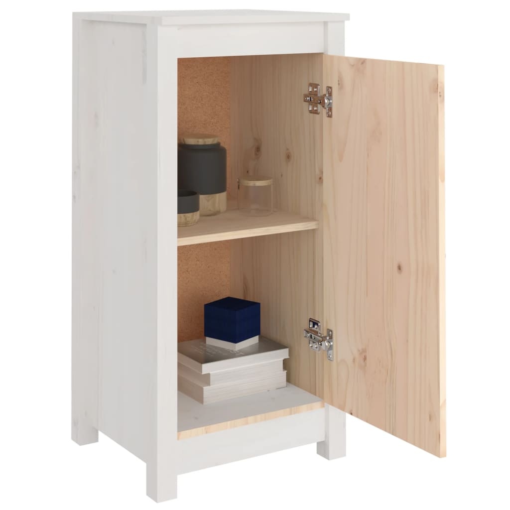VidaXL Dressoirs 2 st 39x35x80 cm massief grenenhout wit