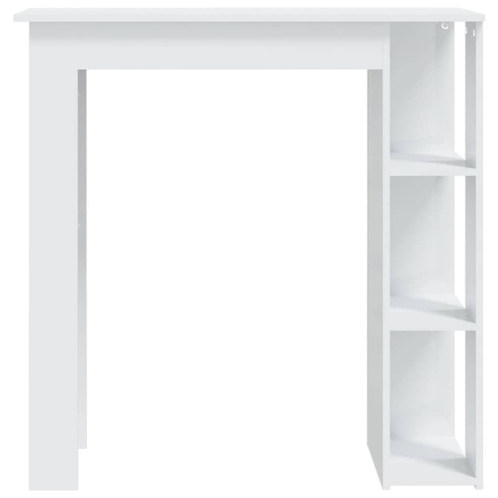VidaXL Bartafel met schap 102x50x103,5 cm bewerkt hout hoogglans wit
