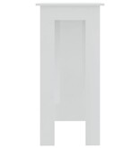 VidaXL Bartafel met schap 102x50x103,5 cm bewerkt hout hoogglans wit
