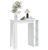 VidaXL Bartafel met schap 102x50x103,5 cm bewerkt hout hoogglans wit