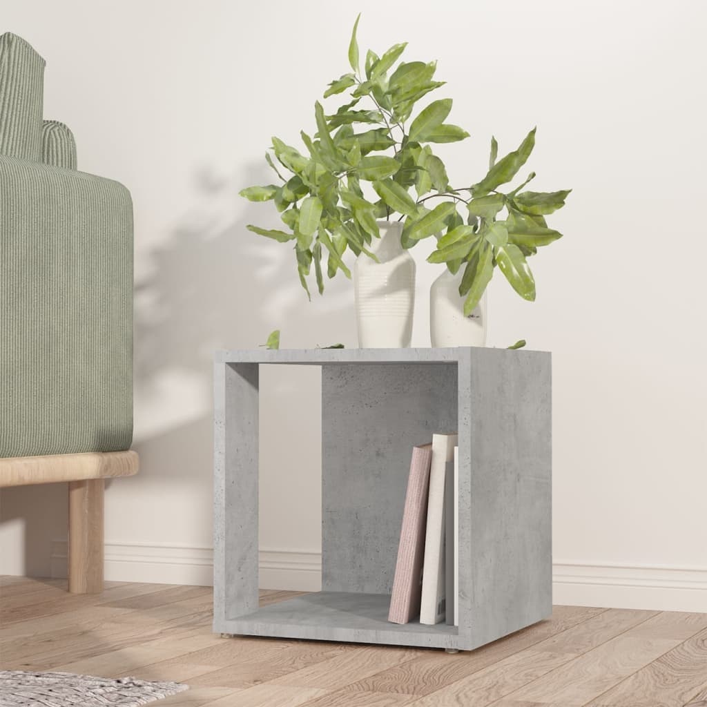 VidaXL Bijzettafel 33x33x34,5 cm bewerkt hout betongrijs