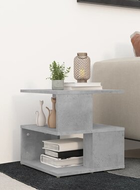 VidaXL Bijzettafel 40x40x40 cm bewerkt hout betongrijs