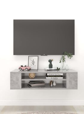 VidaXL Tv-hangmeubel 100x30x26,5 cm bewerkt hout betongrijs