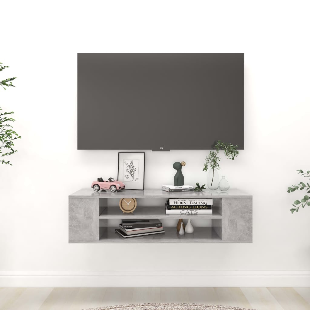 VidaXL Tv-hangmeubel 100x30x26,5 cm bewerkt hout betongrijs