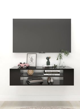 VidaXL Tv-hangmeubel 100x30x26,5 cm bewerkt hout zwart
