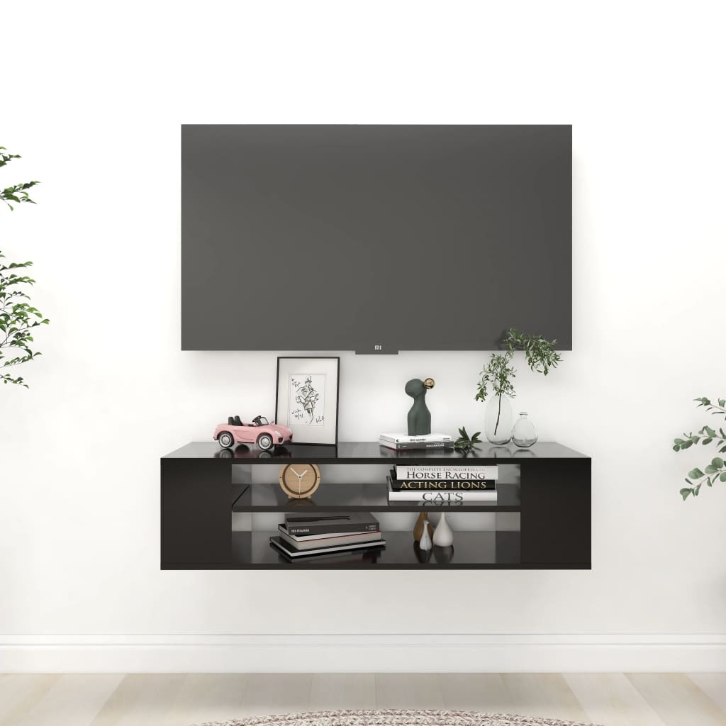 VidaXL Tv-hangmeubel 100x30x26,5 cm bewerkt hout zwart