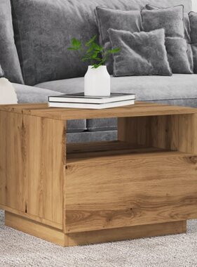 VidaXL Salontafel met LED-verlichting 50x49x40 cm artisan eikenkleurig