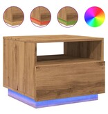 VidaXL Salontafel met LED-verlichting 50x49x40 cm artisan eikenkleurig