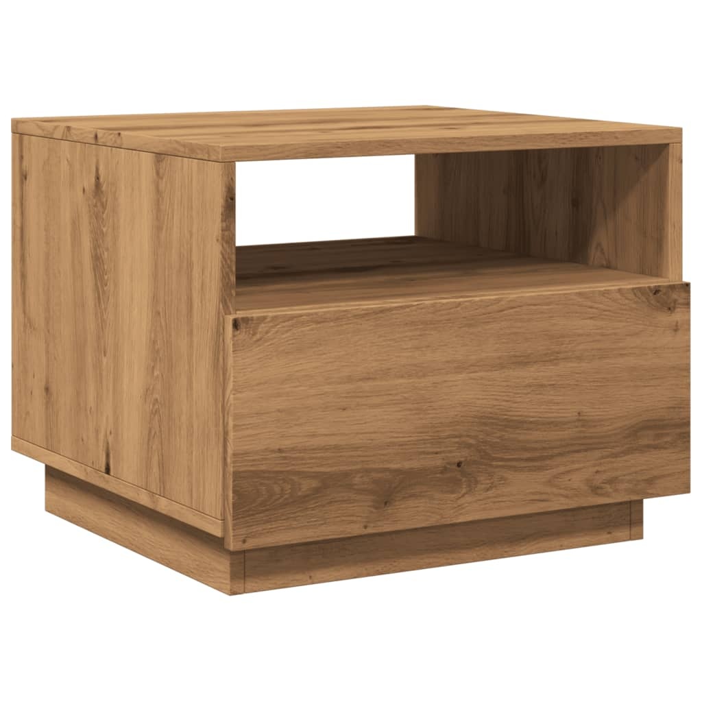 VidaXL Salontafel met LED-verlichting 50x49x40 cm artisan eikenkleurig