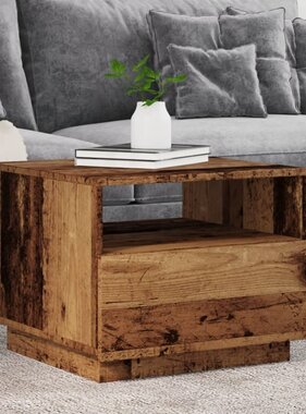 VidaXL Salontafel met LED-verlichting 50x49x40 cm oud houtkleurig