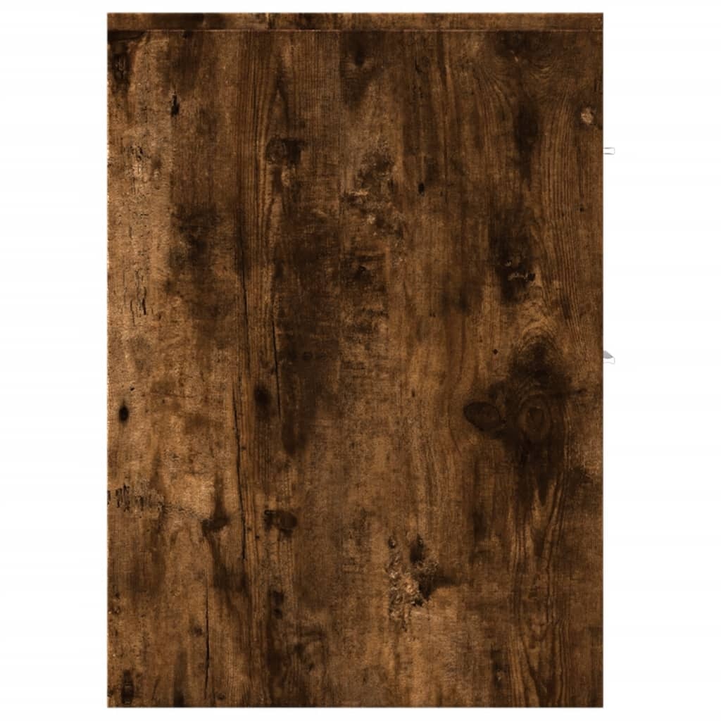 VidaXL Badkamerkast smal met wielen bewerkt hout gerookt eikenkleurig