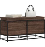 VidaXL Opbergbox met deksel 100x40x51,5 cm bewerkt hout bruin eiken