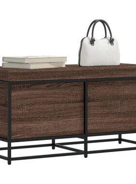 VidaXL Opbergbox met deksel 100x40x51,5 cm bewerkt hout bruin eiken