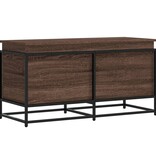 VidaXL Opbergbox met deksel 100x40x51,5 cm bewerkt hout bruin eiken