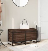 VidaXL Opbergbox met deksel 100x40x51,5 cm bewerkt hout bruin eiken