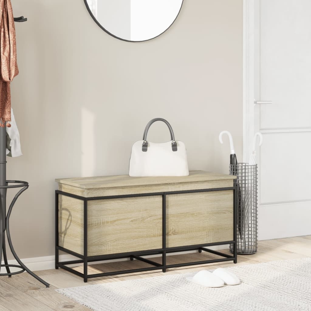 VidaXL Opbergbox met deksel 100x40x51,5 cm bewerkt hout sonoma eiken