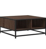 VidaXL Salontafel 60,5x60,5x30 cm bewerkt hout en metaal bruin eiken